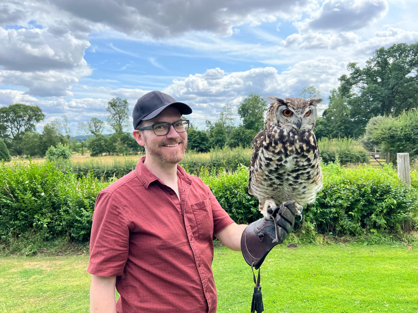 Ryan holding an owl